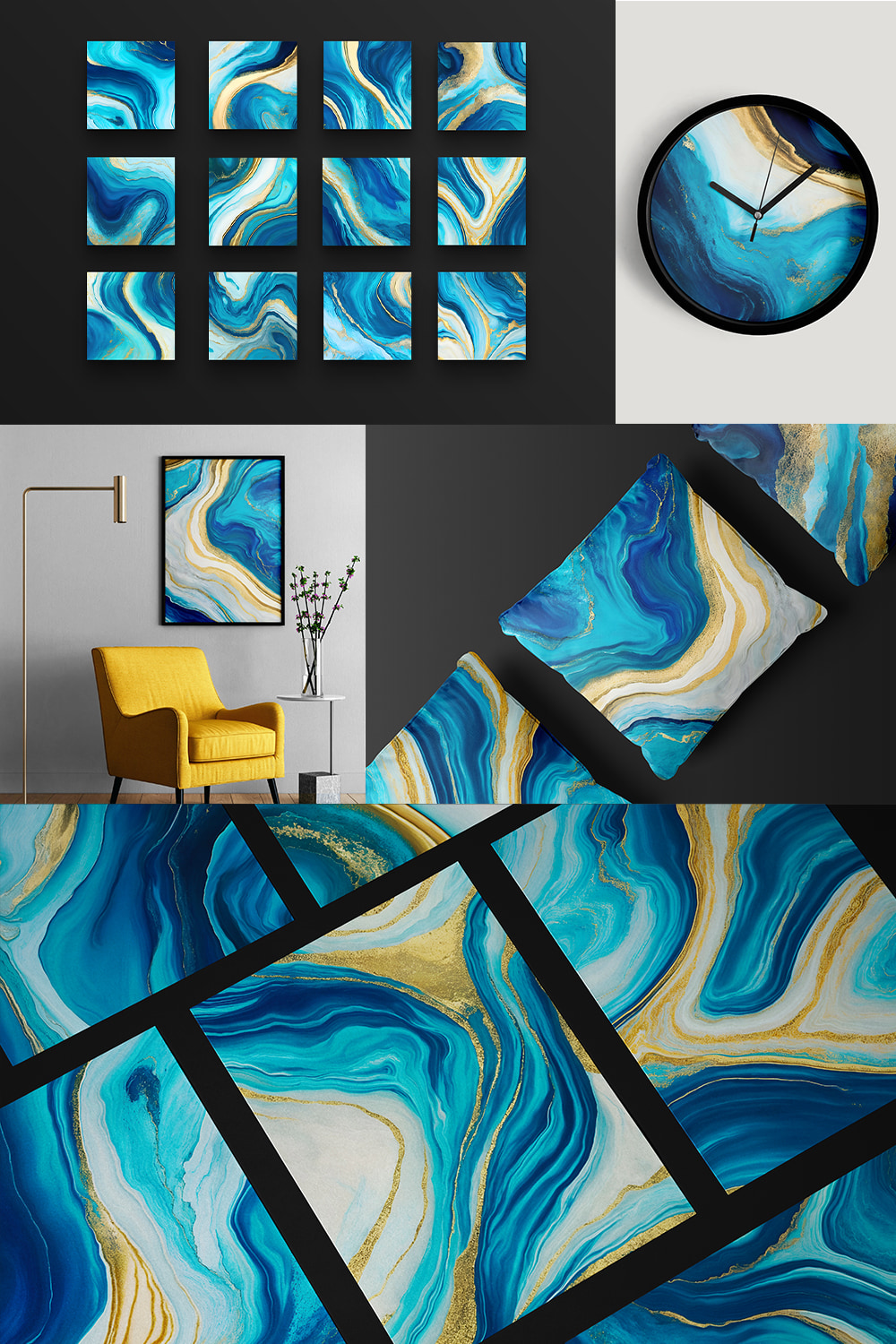 Aqua Blue Marble Textures pinterest preview image.