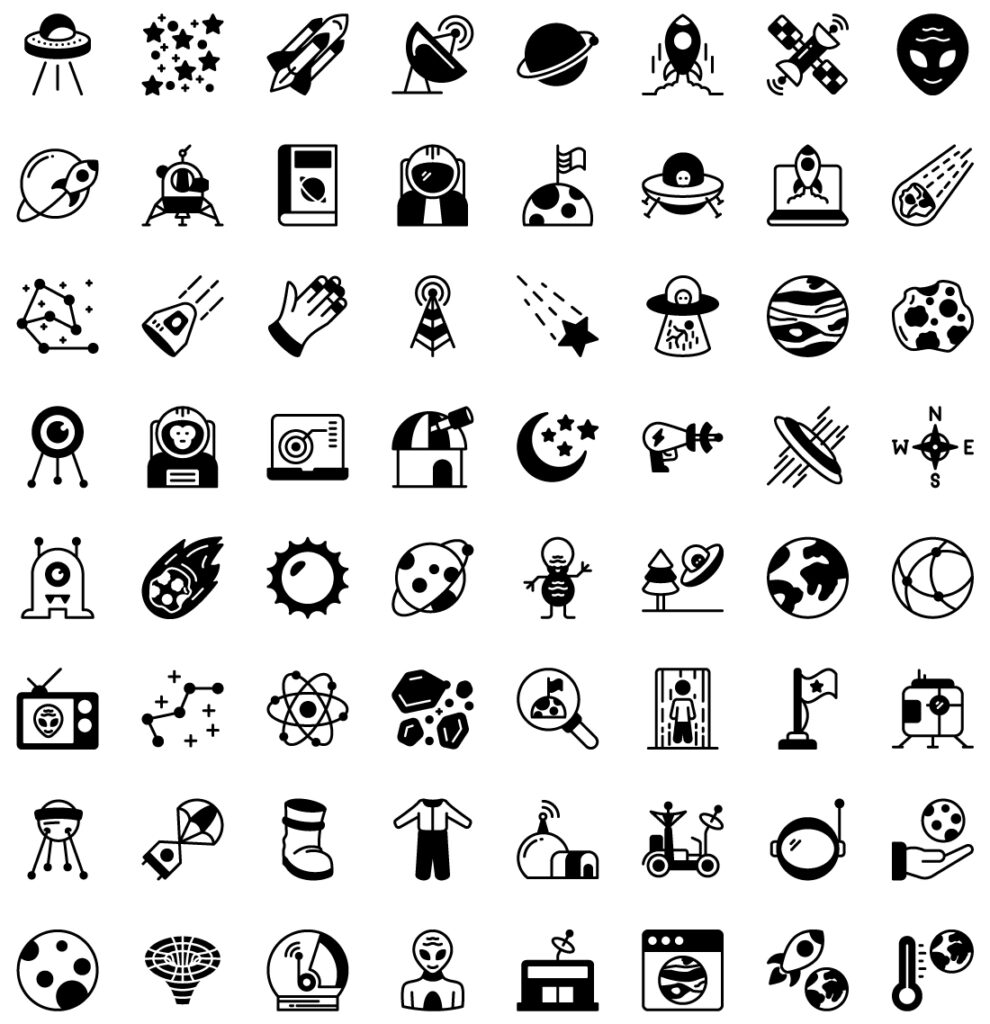 70 Space Colored Line Icons Pack - MasterBundles