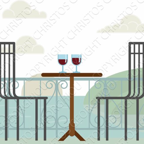 Romantic Scene Wine Glasses Sunset cover image.