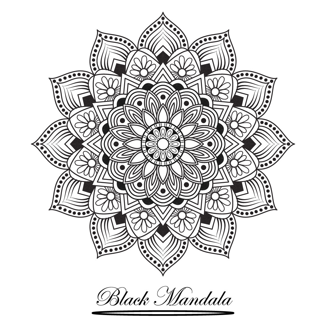 Modern Mandala Design Template SVG, Ai, EPS, PDF, JPG, PNG File cover image.