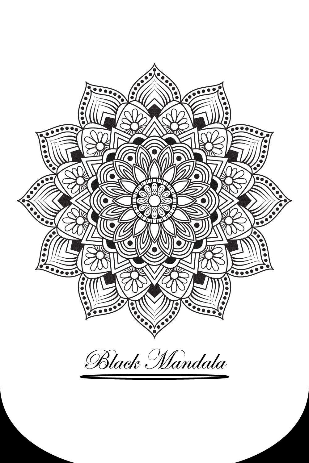 Modern Mandala Design Template SVG, Ai, EPS, PDF, JPG, PNG File pinterest preview image.