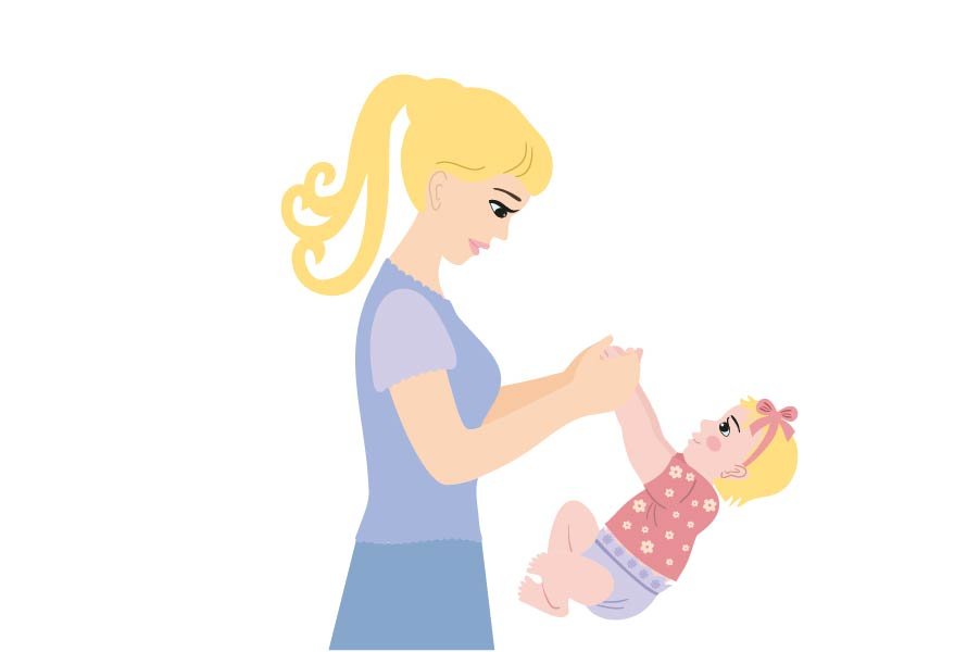 Mother and baby vector illustration preview image.