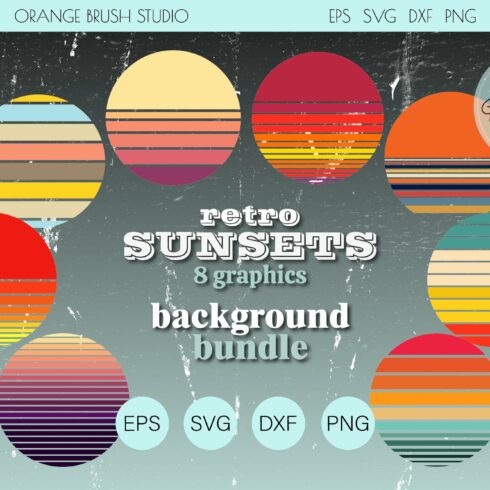 Retro Sunset Background Bundle cover image.