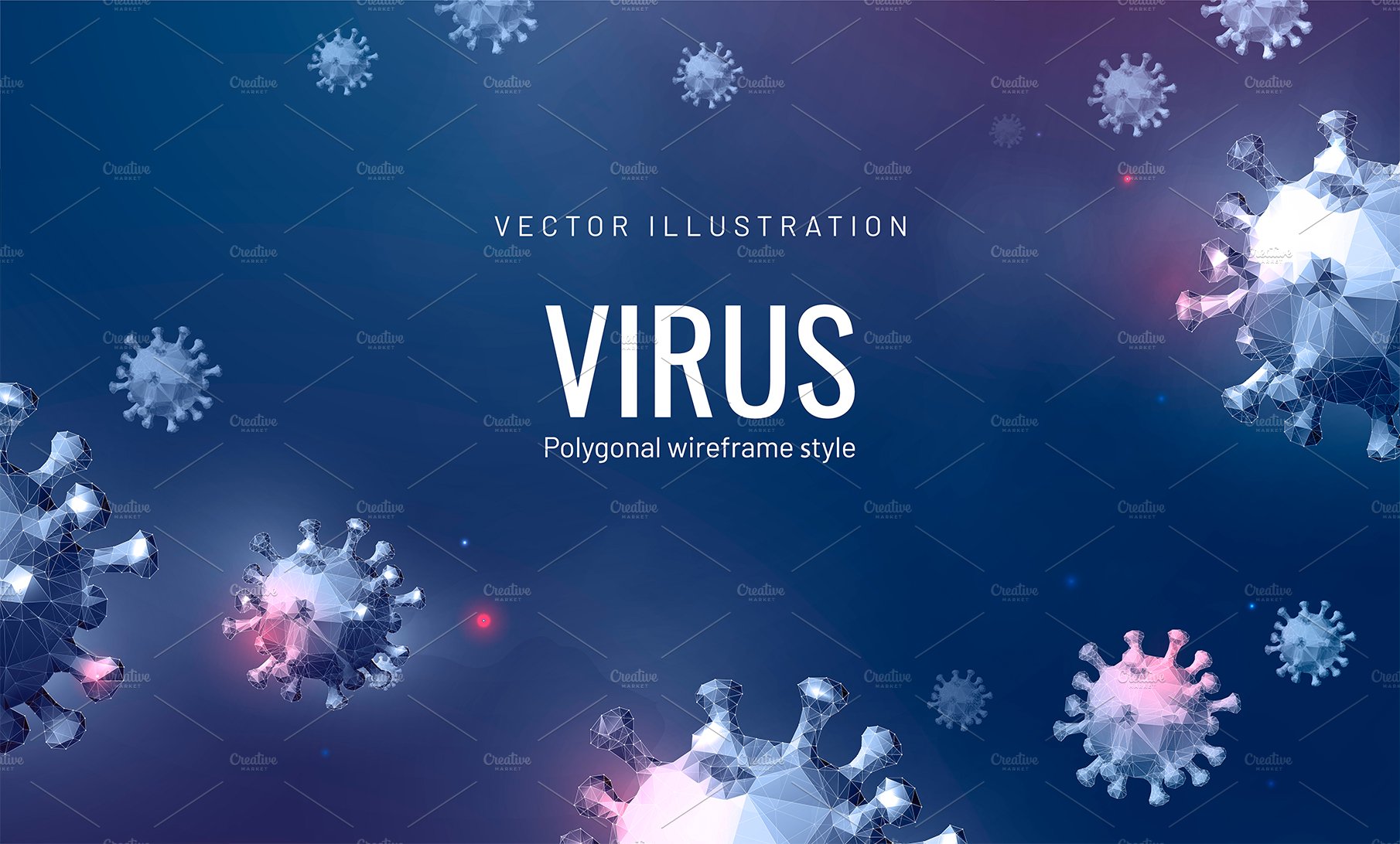 Virus background in futuristic style cover image.