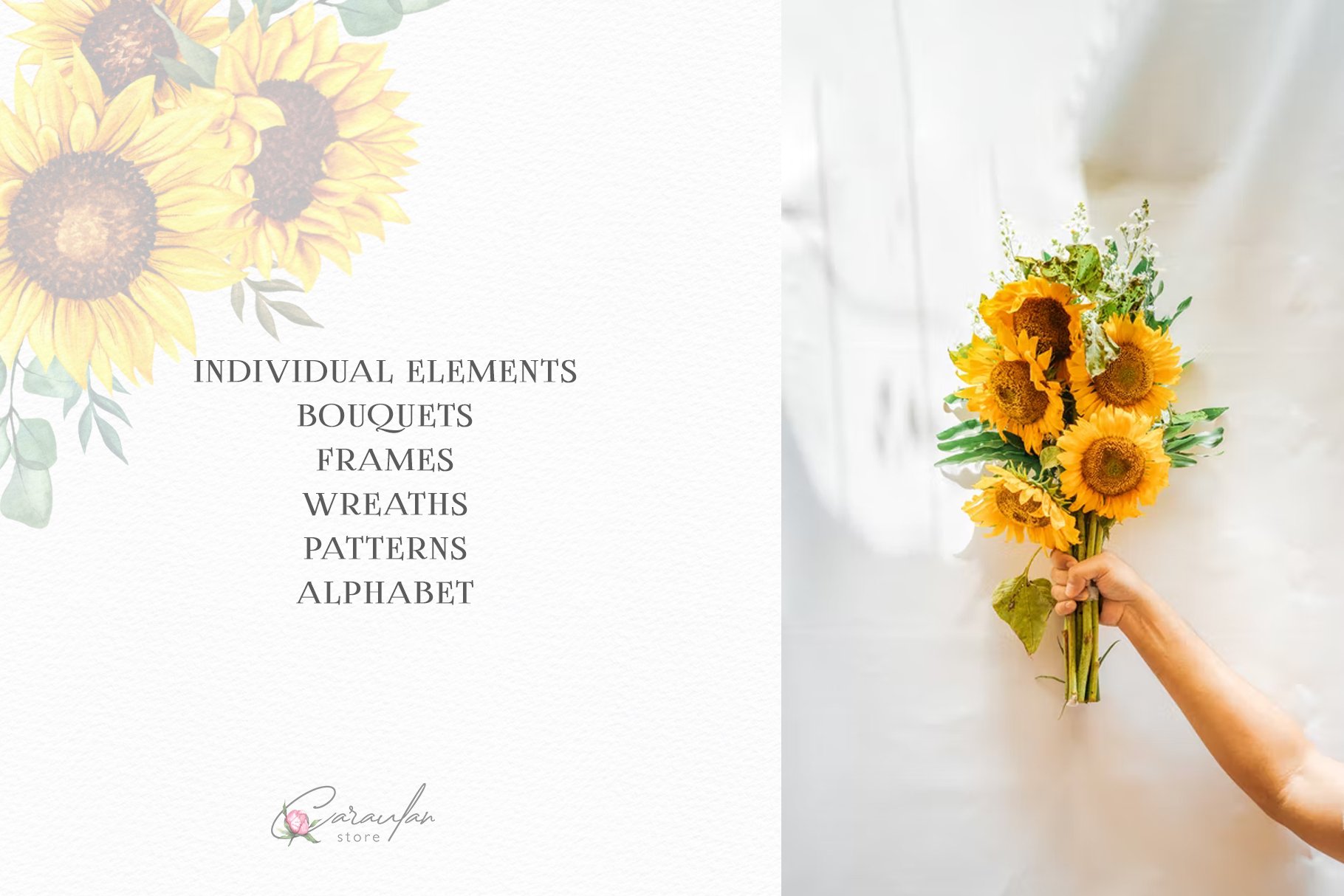 Watercolor Sunflowers Collection preview image.