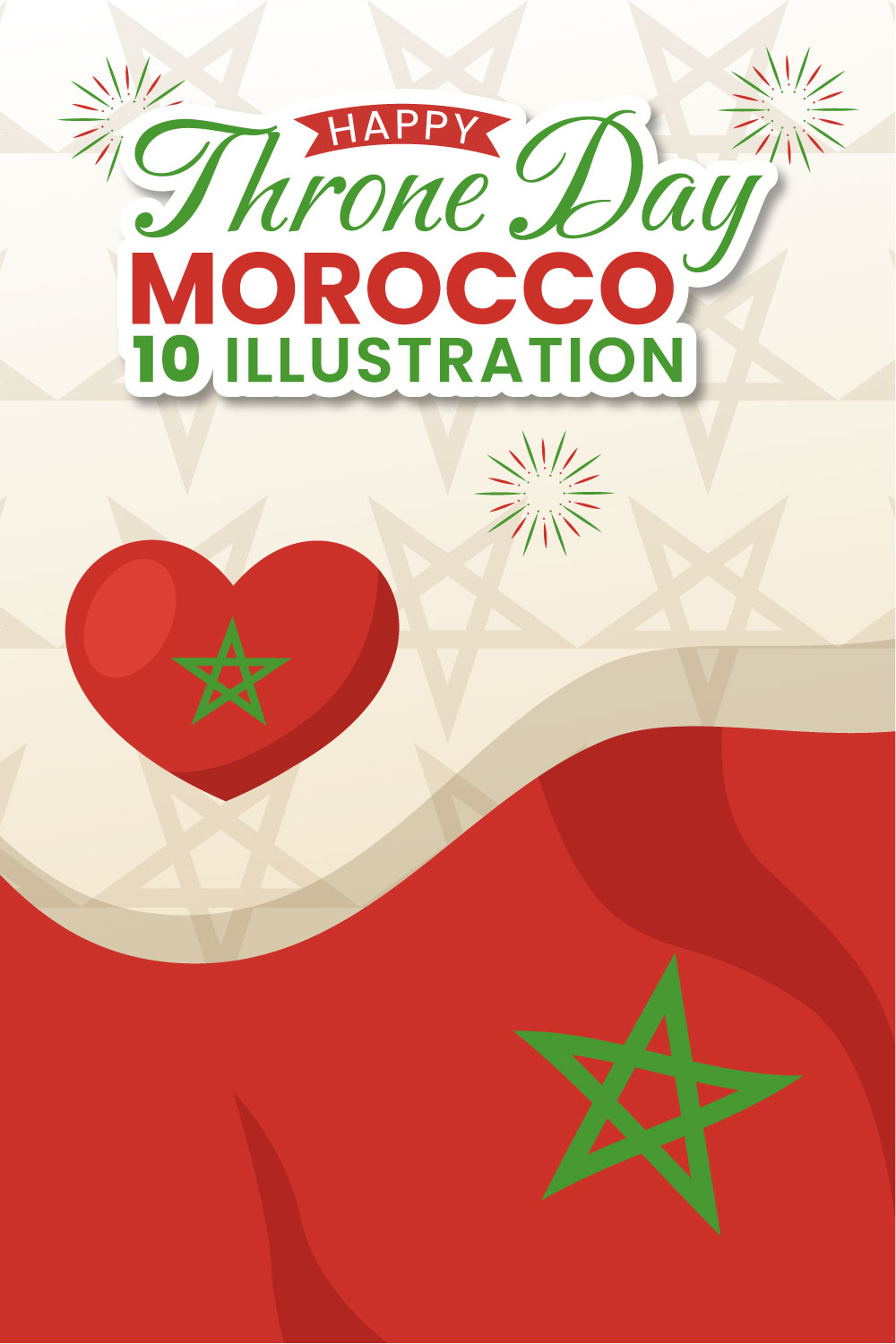 10 Happy Morocco Throne Day Illustration pinterest preview image.