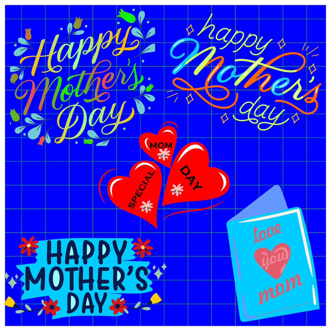 mother day special card 5 in 1 bundle preview image.