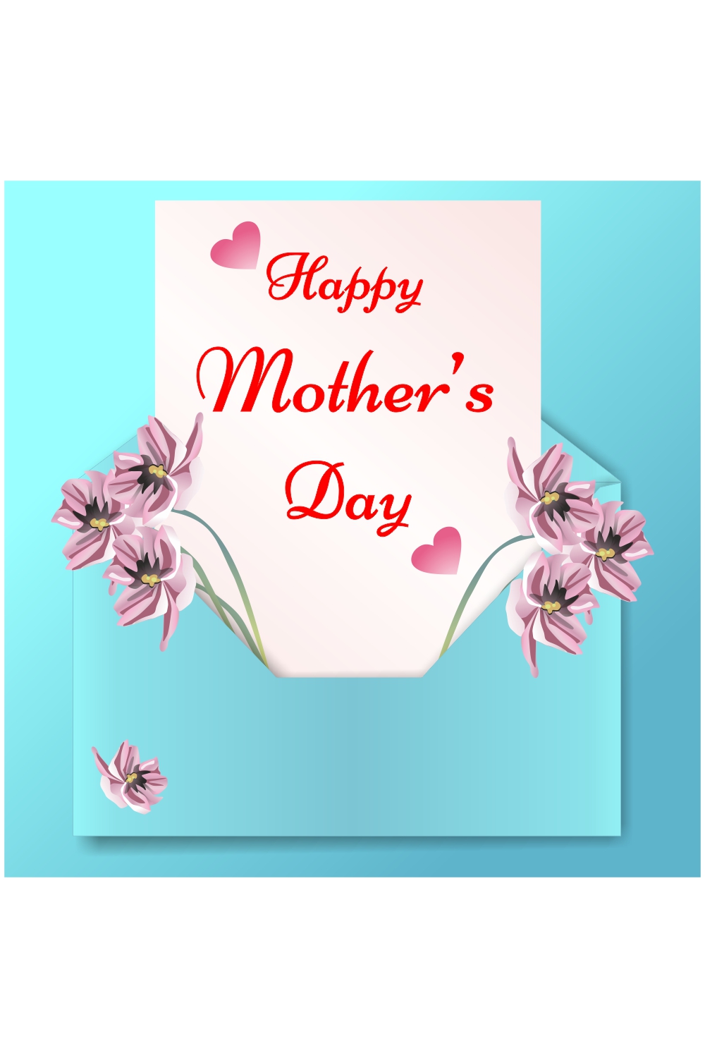 happy mother's day greeting card pinterest preview image.