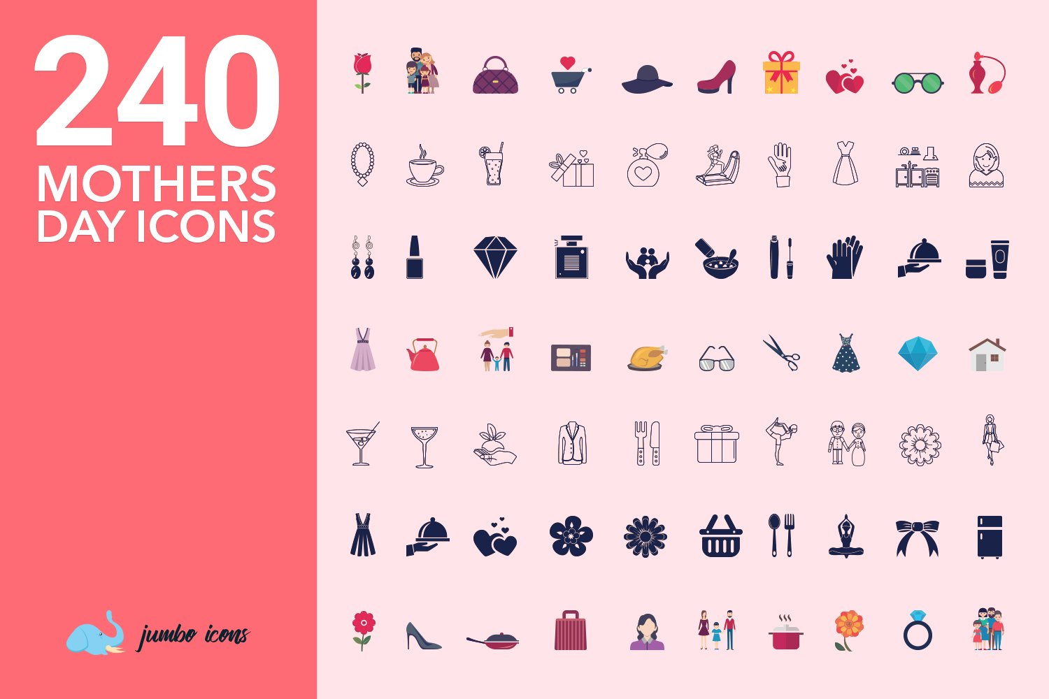 mothersday vector flat icons 697