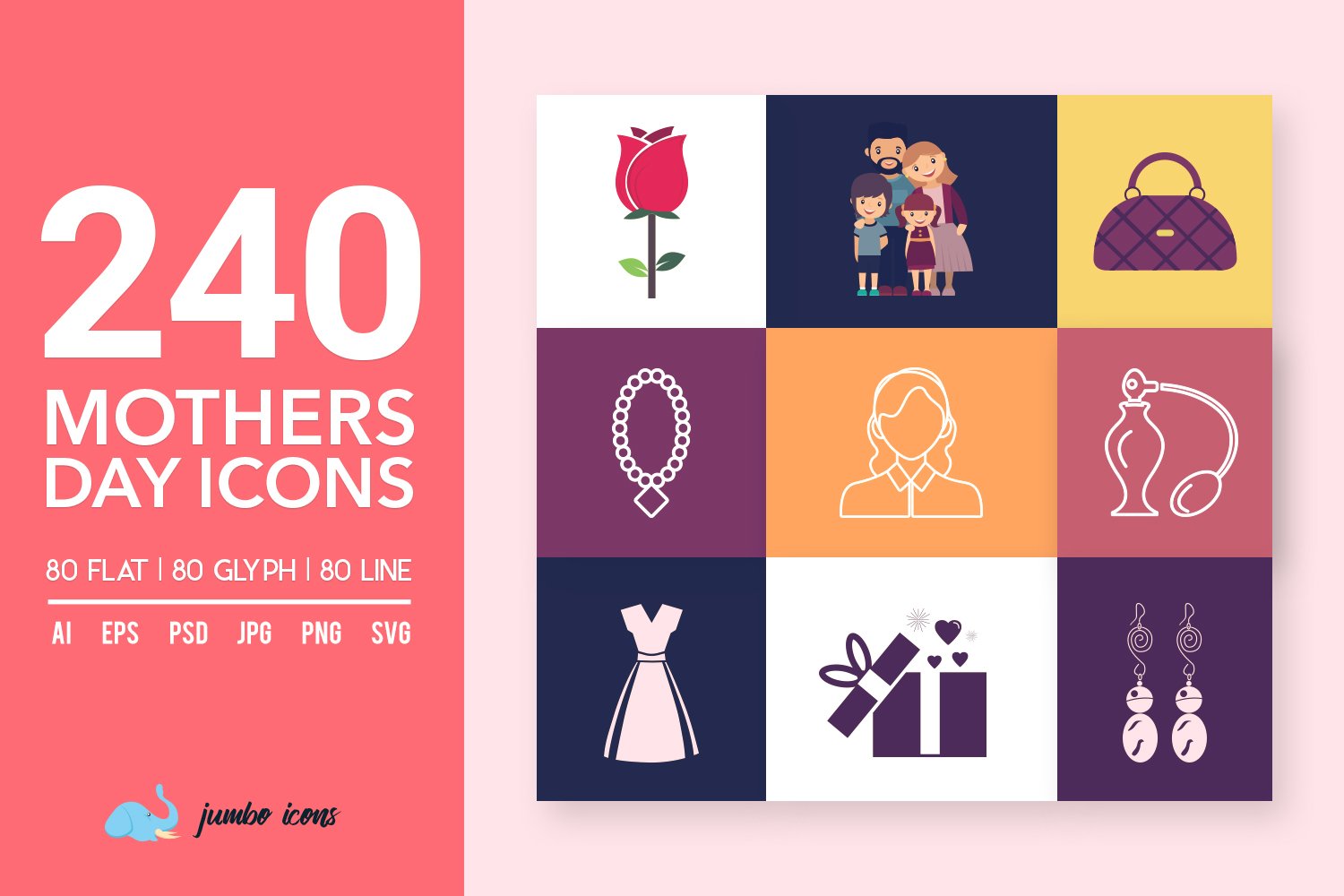 Mothers' Day Vector Icons cover image.