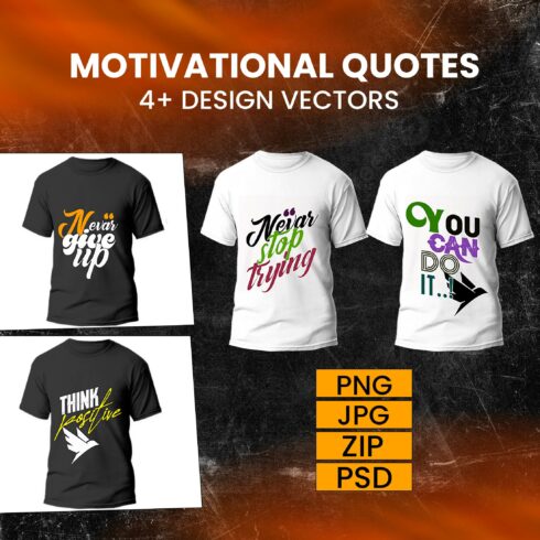Motivational T-Shirts Design Vectors cover image.