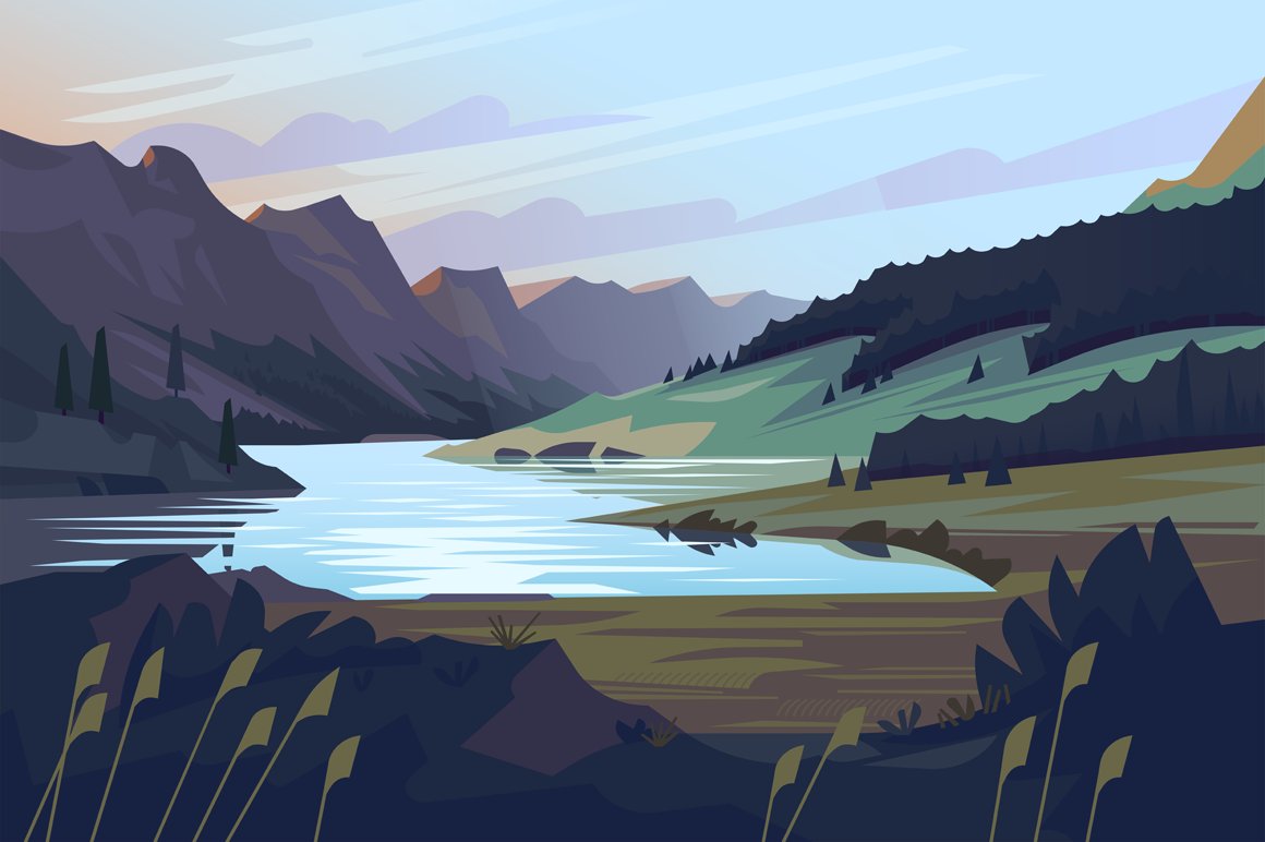 Mountain Lake Scenery preview image.