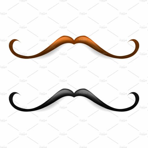 Mustache illustration. Vector brown cover image.