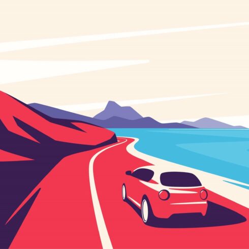 Vector illustration of a red car cover image.