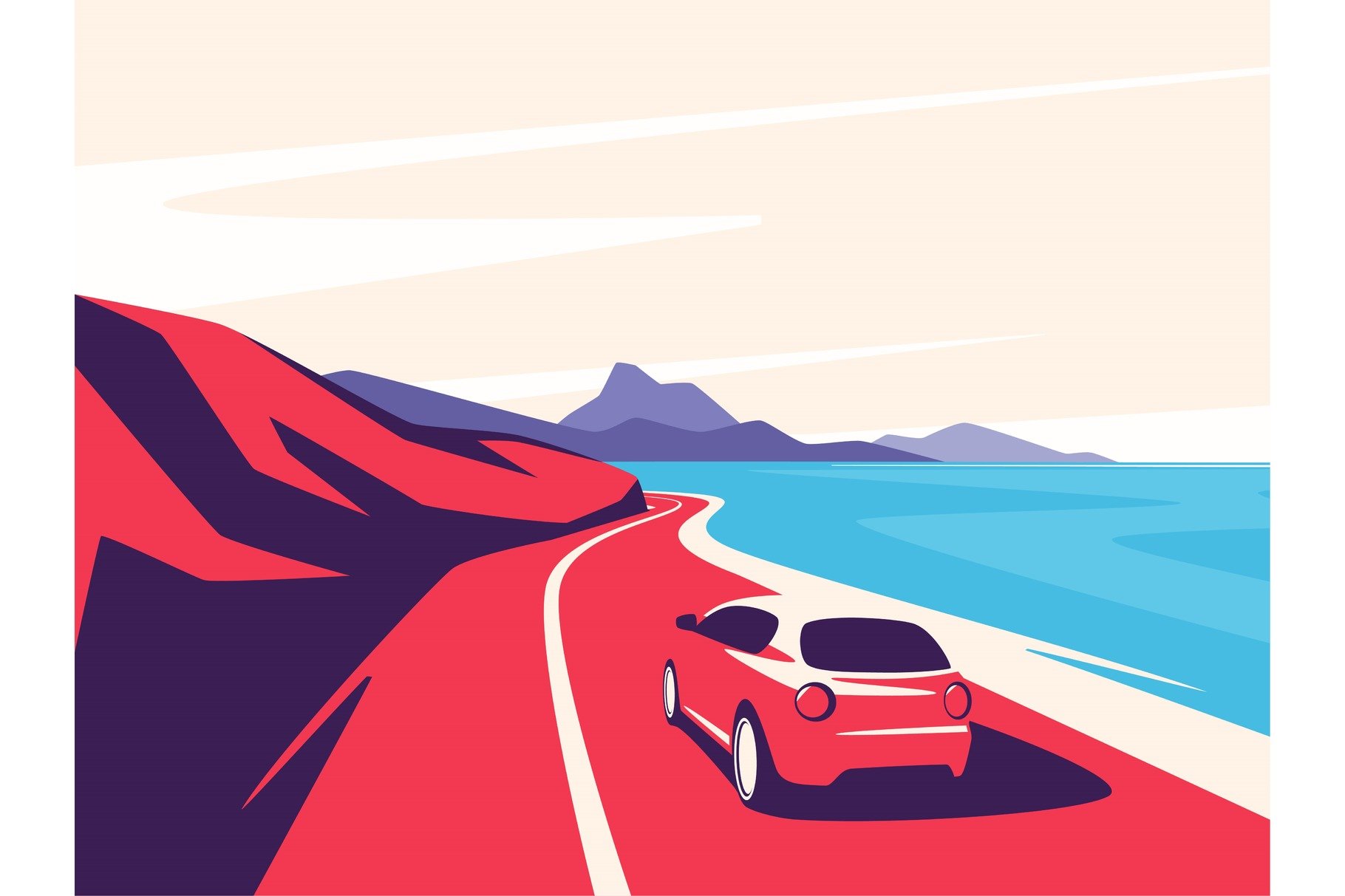 Vector illustration of a red car cover image.