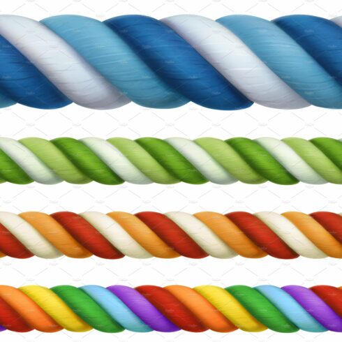 Multicolored ropes seamless elements cover image.