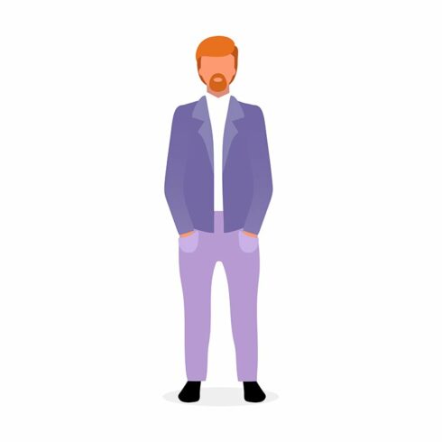 Red haired bearded man illustration cover image.