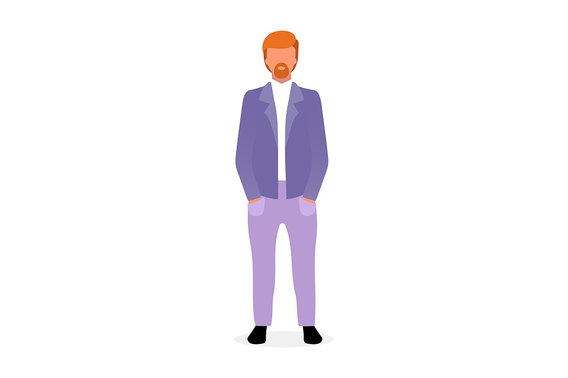 Red haired bearded man illustration cover image.
