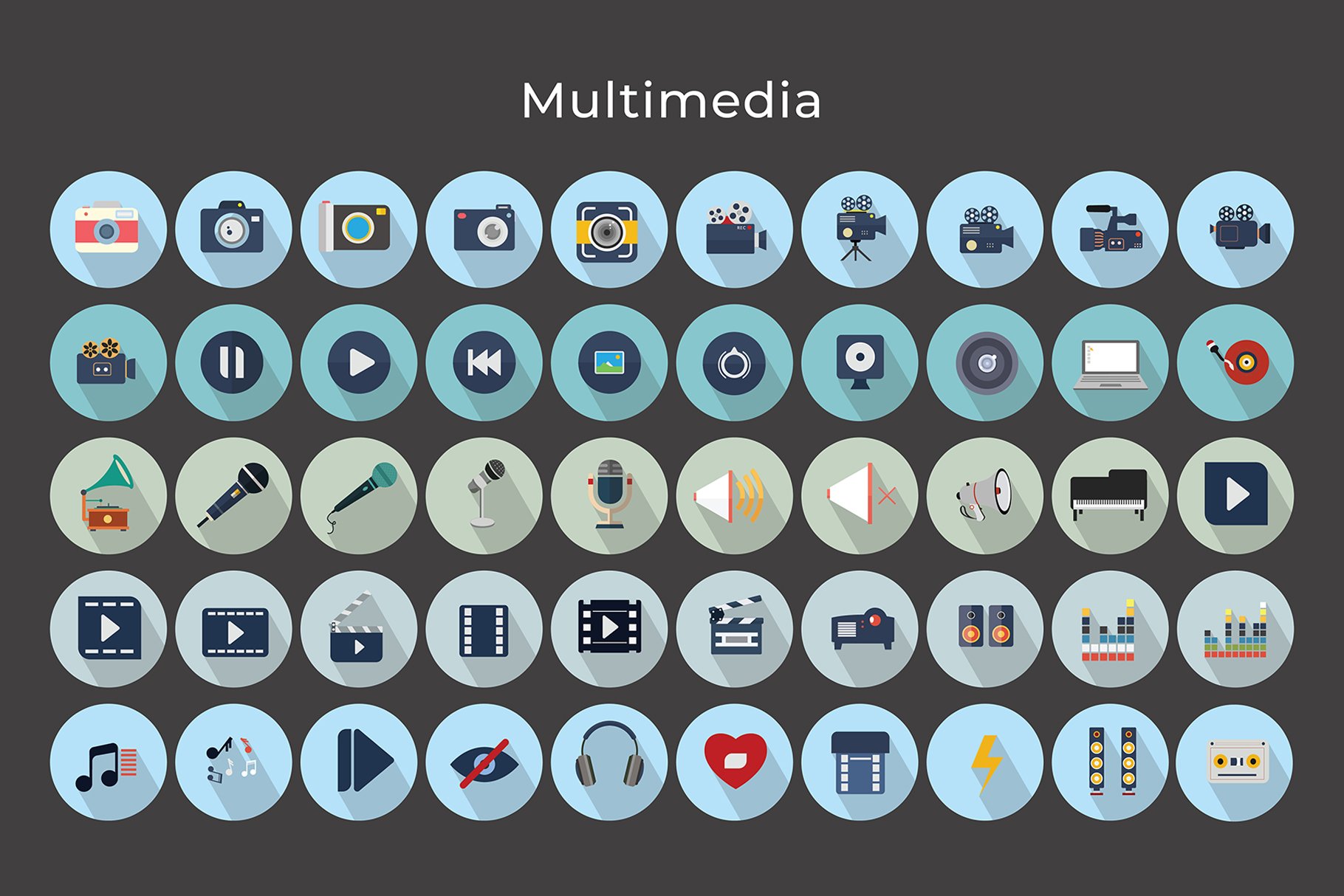 multimedia vector flat icons 5 957