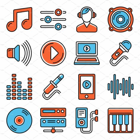 Music Icons Set on White Background cover image.