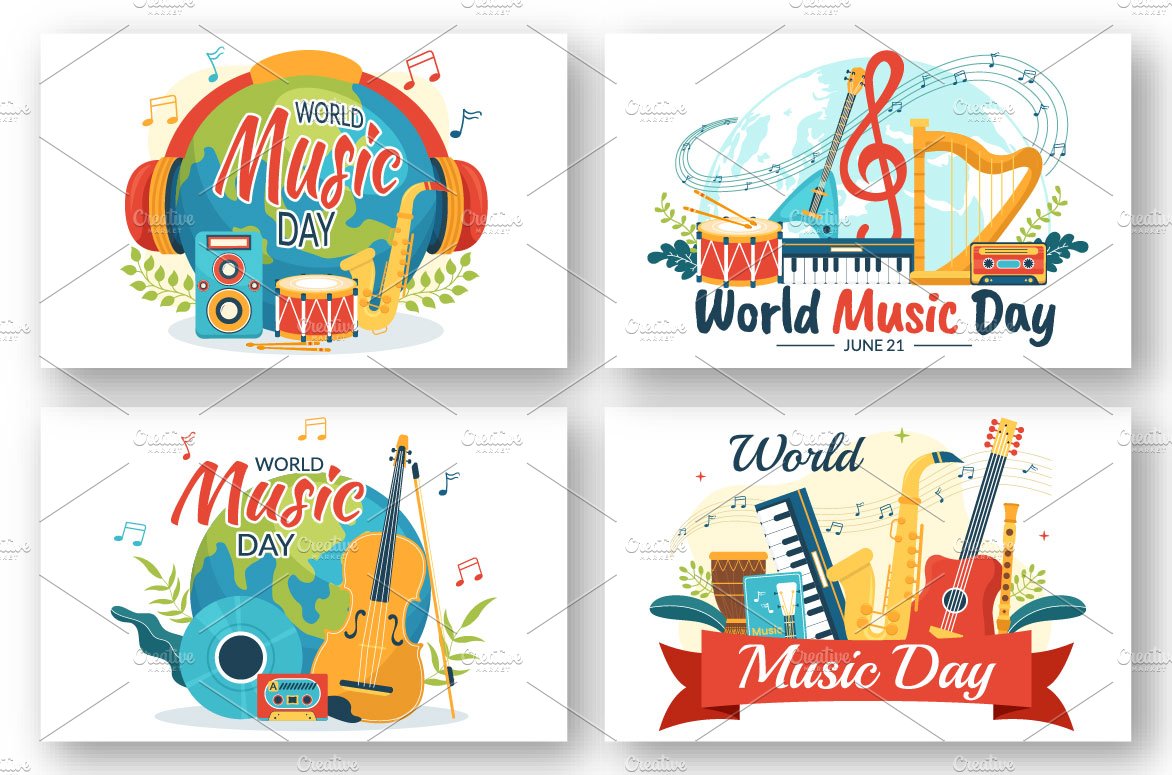 14 World Music Day Illustration preview image.