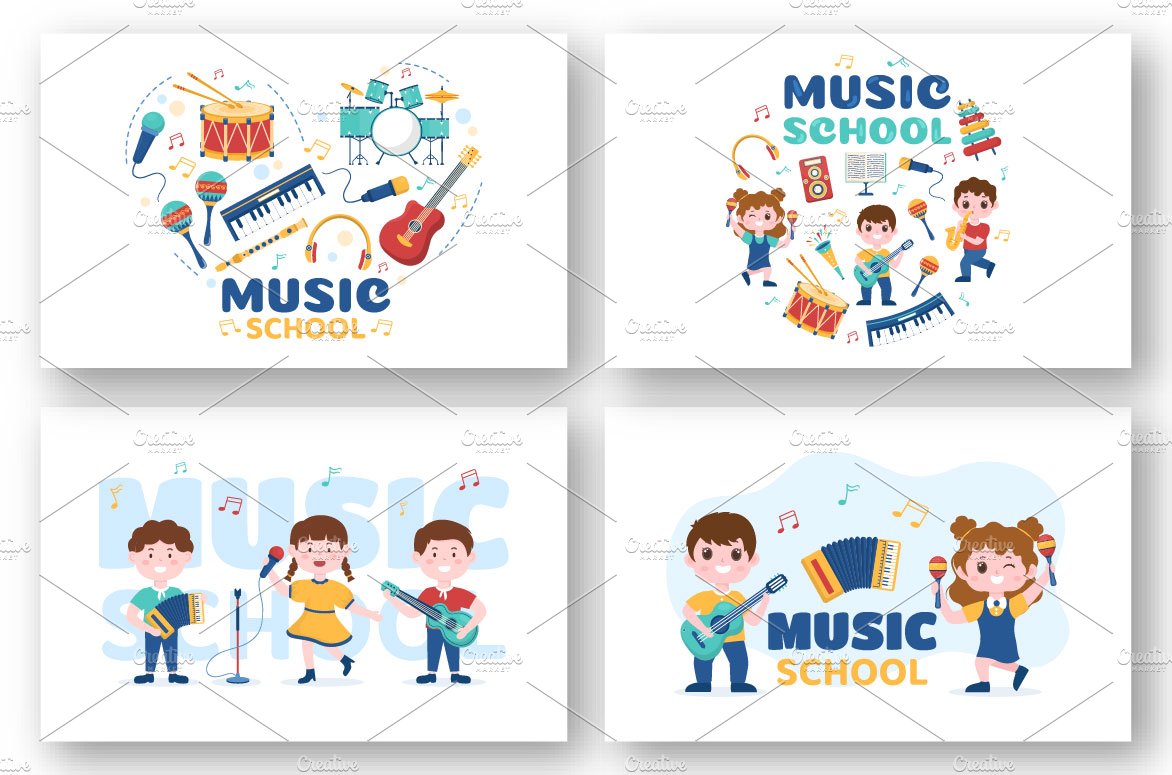 9 Music School Illustration preview image.