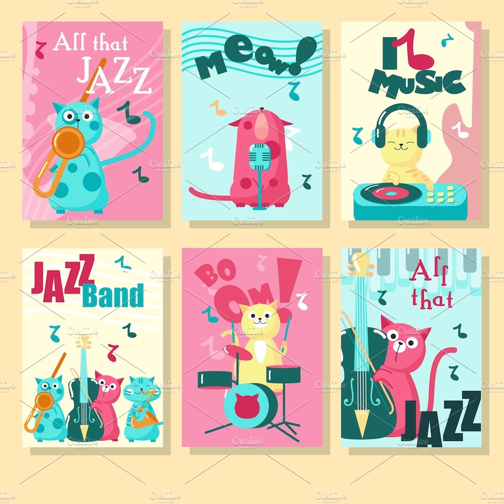 music cats cards2 659