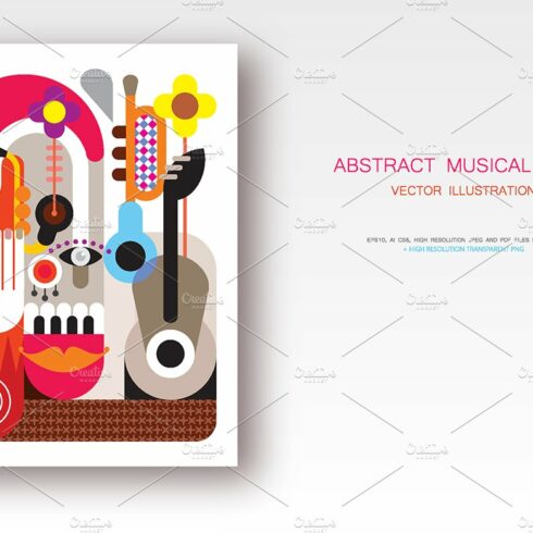 Abstract Musical Face vector artwork cover image.