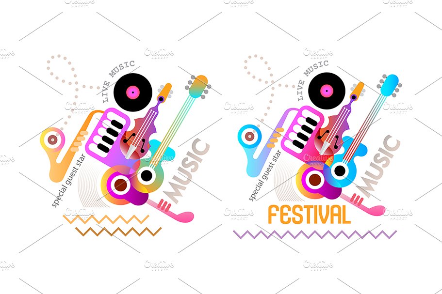4 Music Festival Poster Designs cover image.