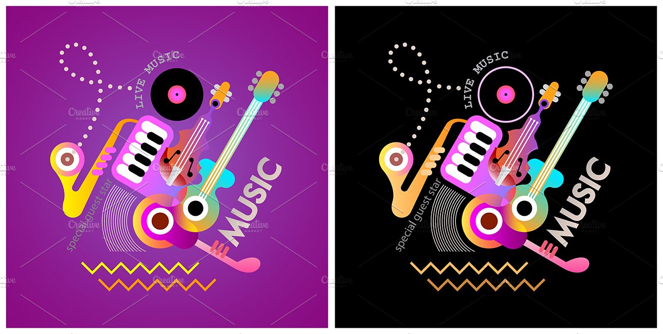 4 Music Festival Poster Designs preview image.