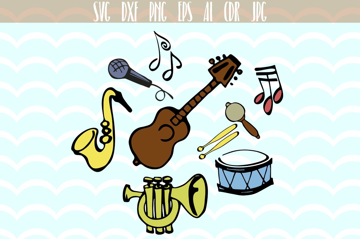 Music musical instruments SVG cover image.