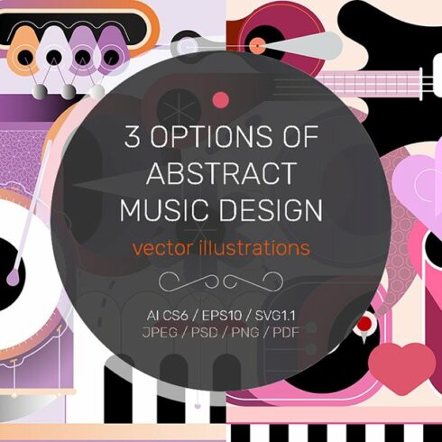 Abstract Music Design vector artwork cover image.