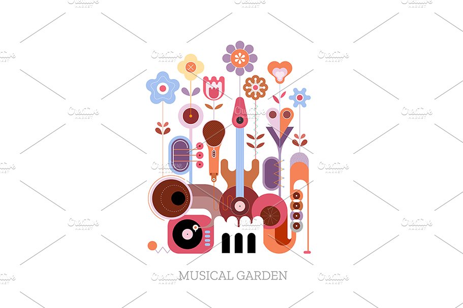 Flowers and Musical Instruments preview image.