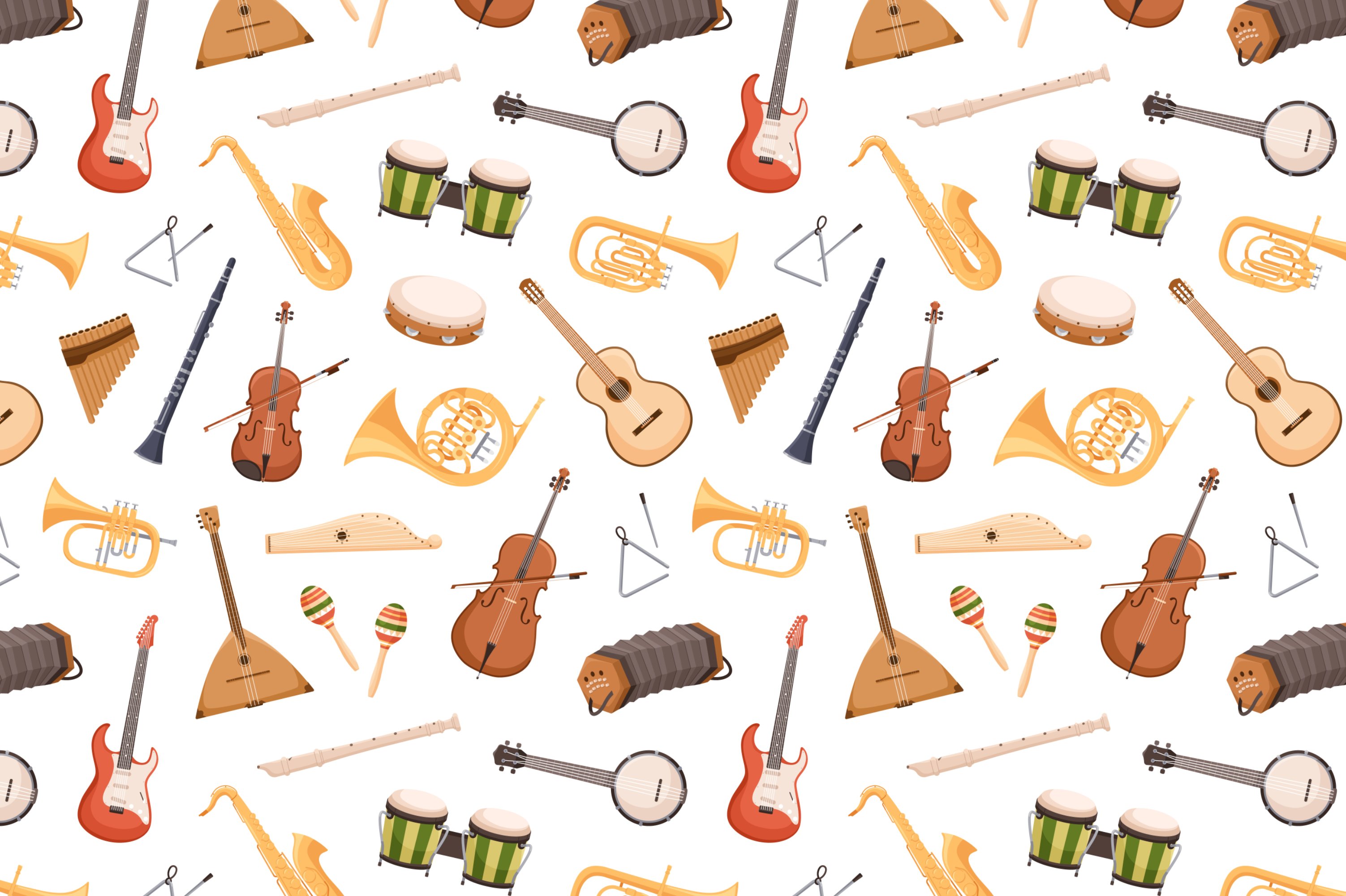 Musical instruments seamless pattern preview image.