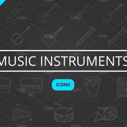 Music Instruments Icon Set cover image.