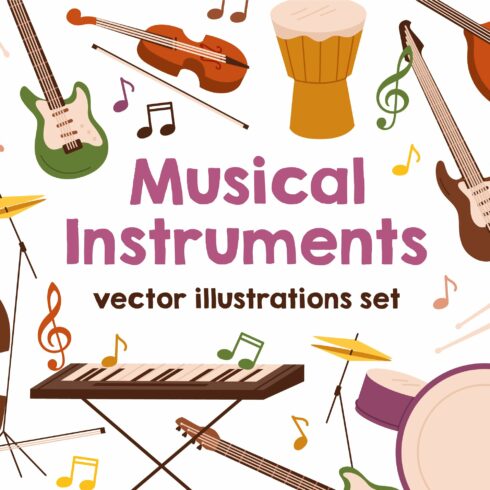 Musical instruments set cover image.