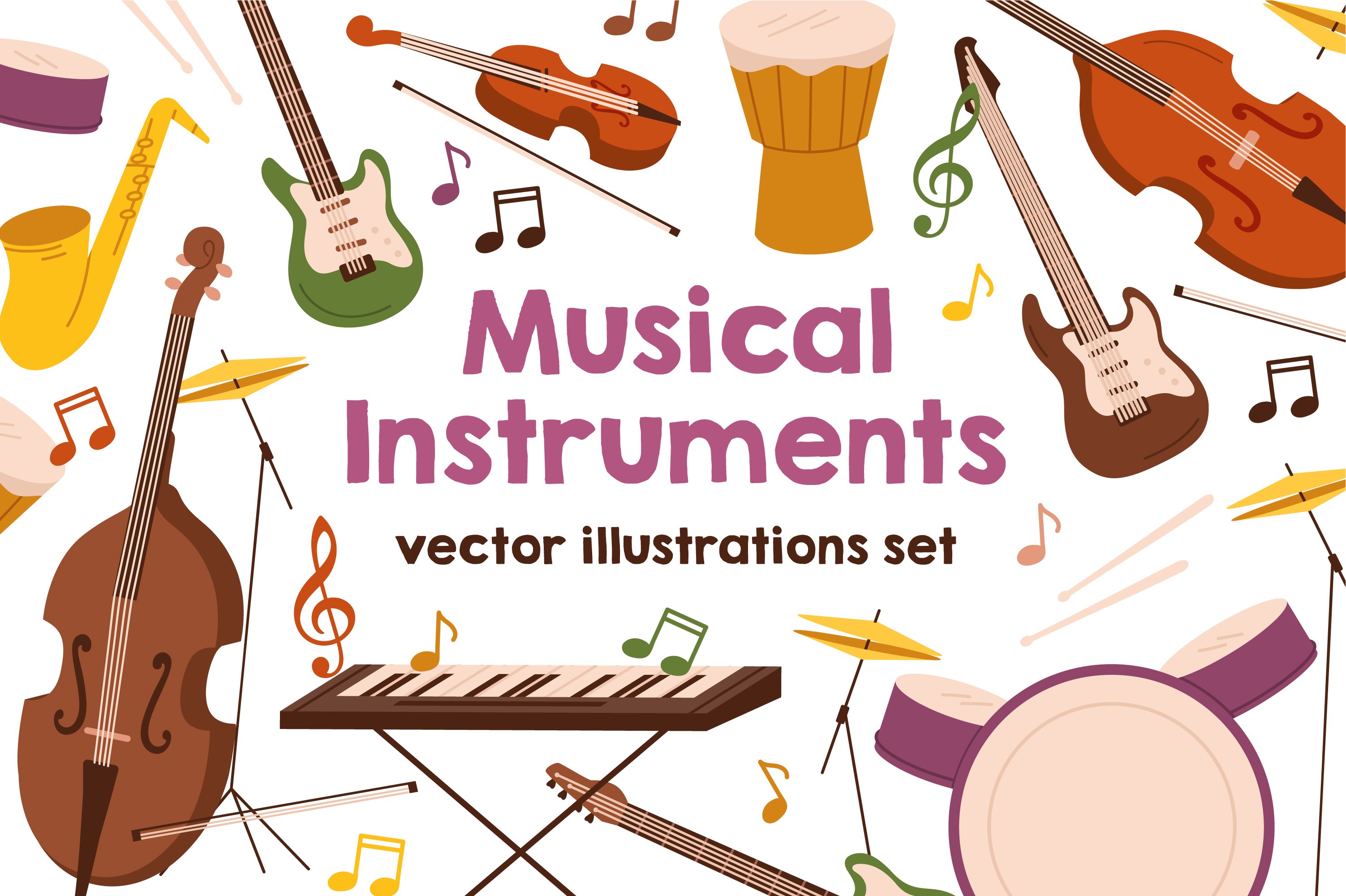 Musical instruments set cover image.