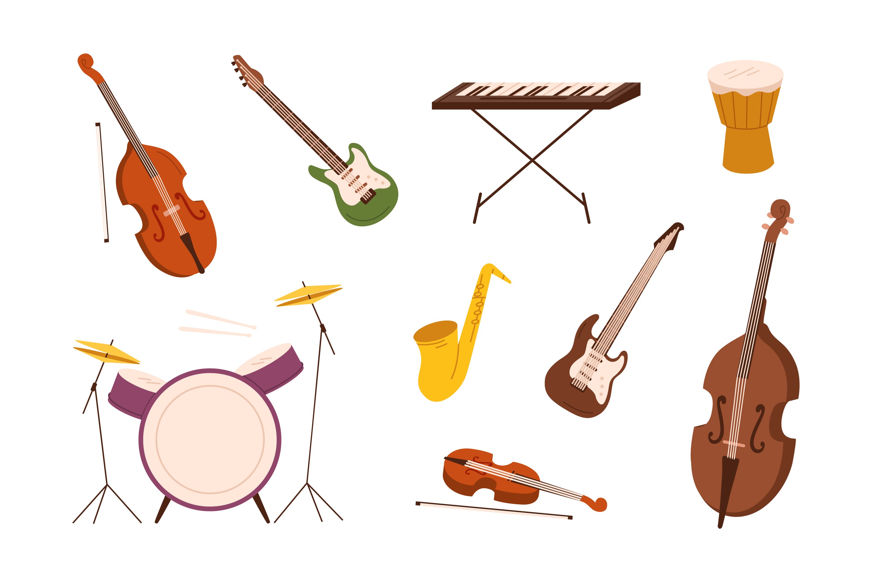 Musical instruments set preview image.