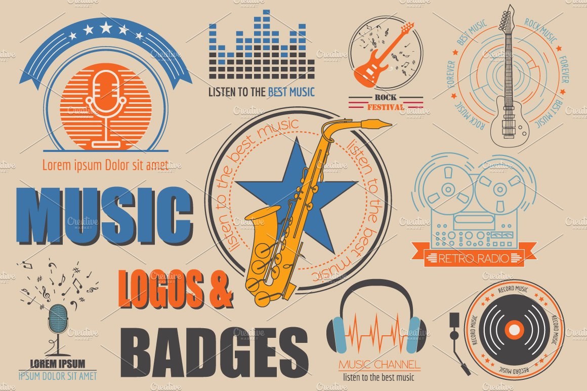 Music logos & badges cover image.
