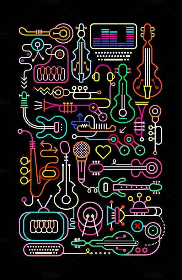 Music Shop Vector Illustration cover image.