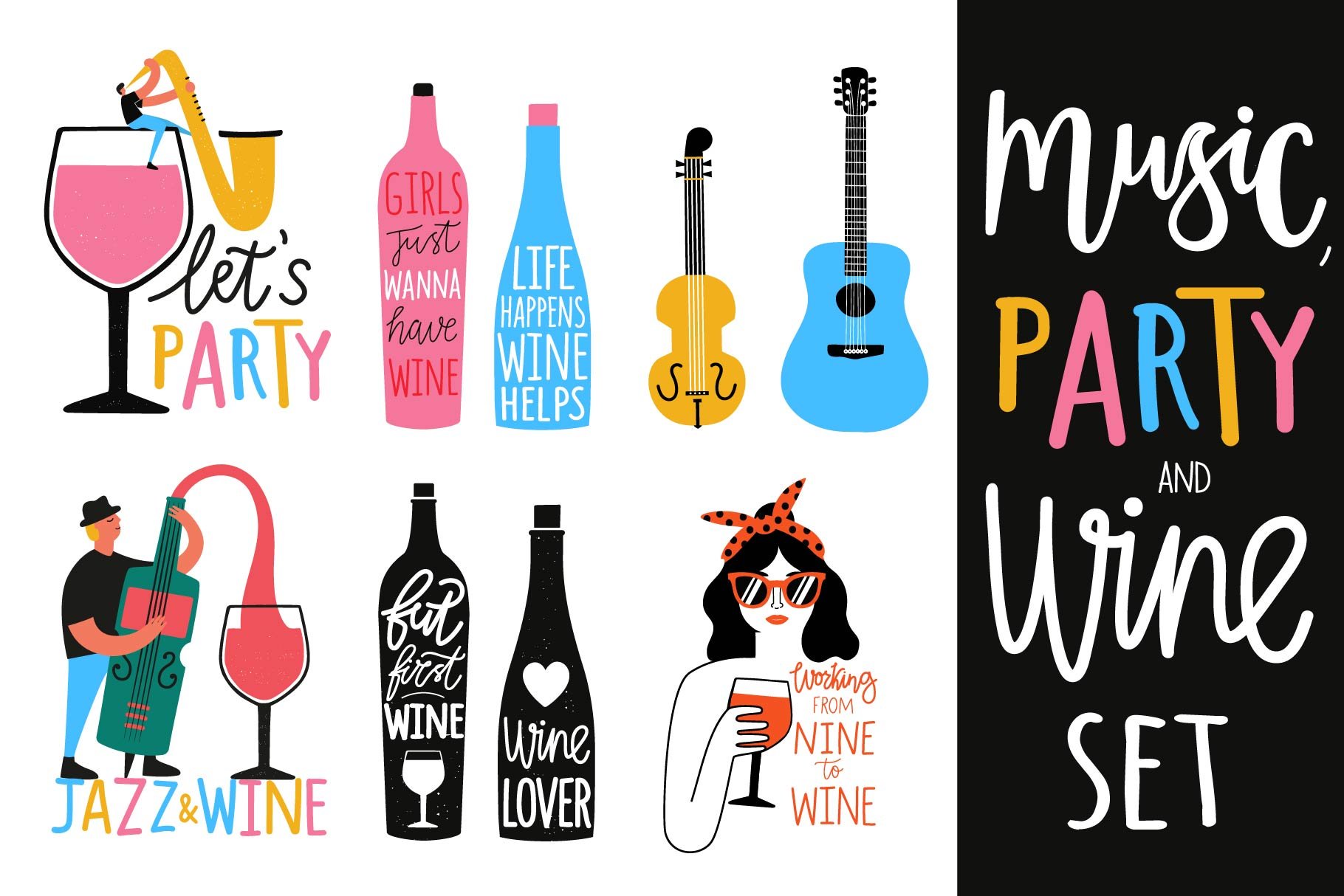 Music, party and wine collection cover image.