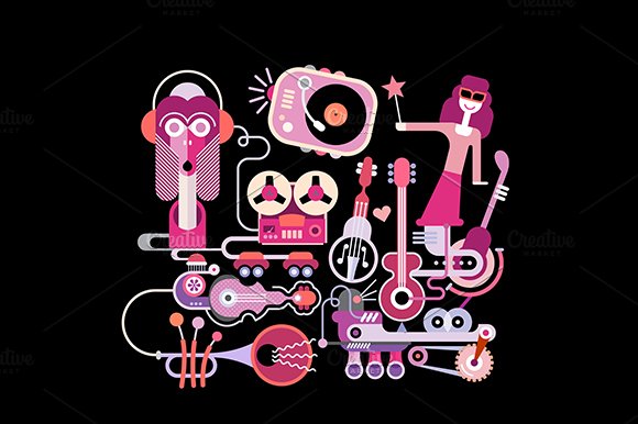 Music School vector illustration cover image.