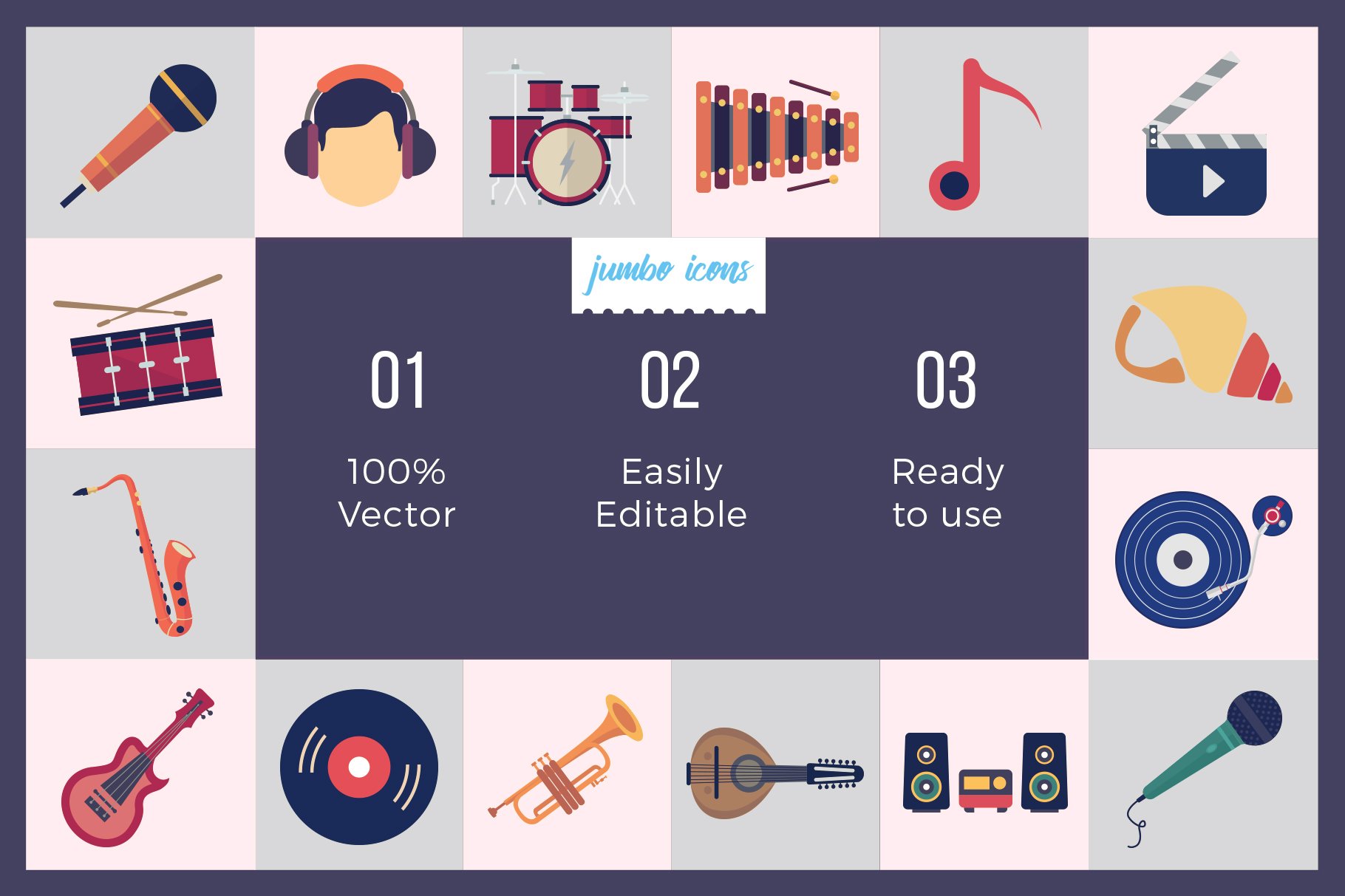 music vector flat icons 2 80
