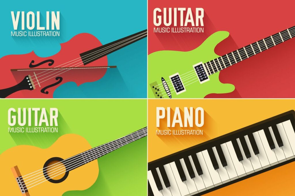 Music flat instruments illustrations – MasterBundles