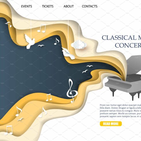 Classic music concert landing page cover image.