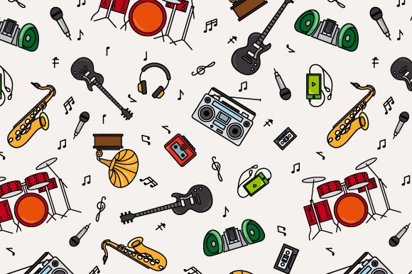 Music instrument  pattern cover image.
