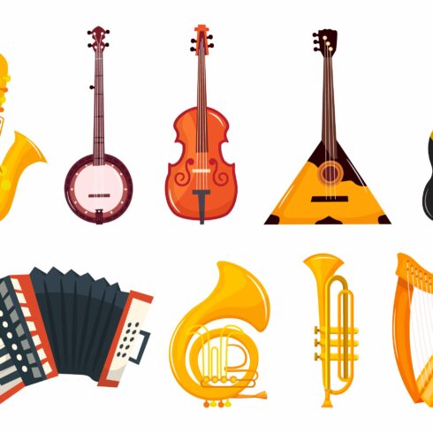 Set of music instruments cover image.