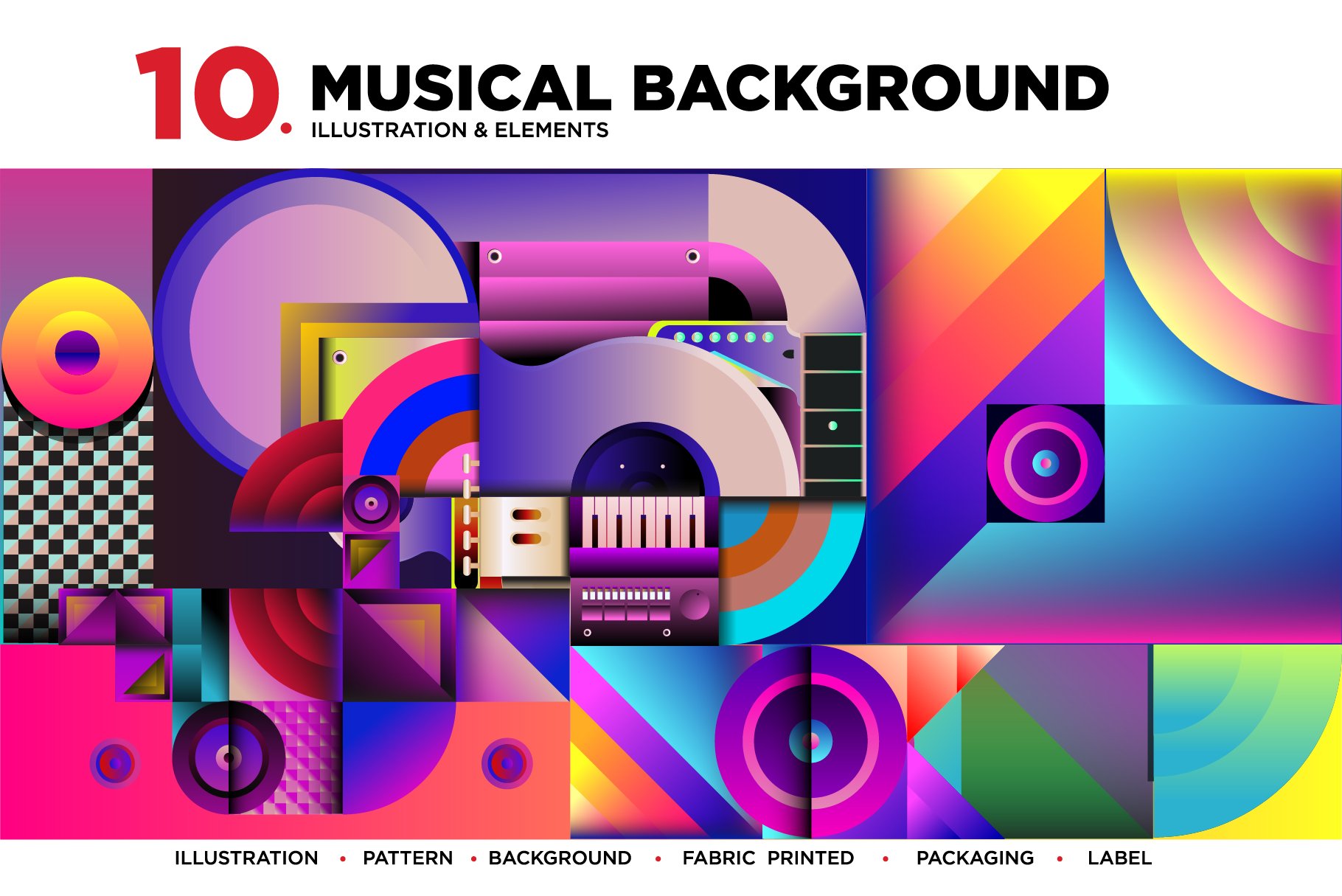 10 Music Illustration Background cover image.