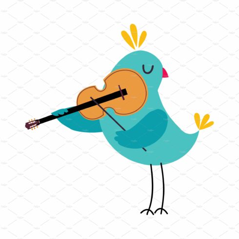 Funny Bird Character Playing Violin cover image.