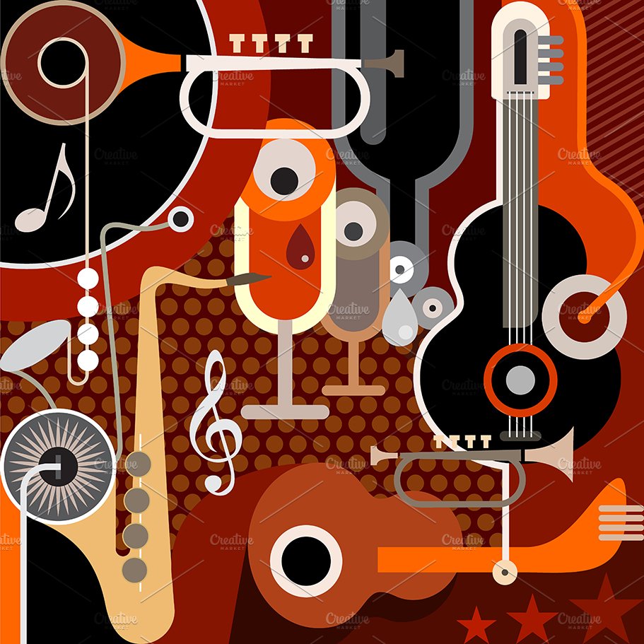 Abstract Music Background vector preview image.